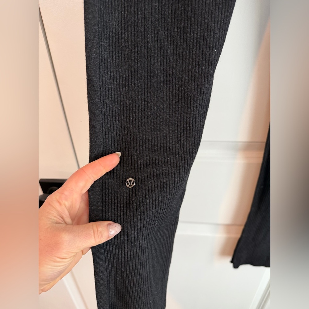 Lululemon Find Your Mantra Ribbed Drawstring Pant Heathered Black - Picture 6 of 12